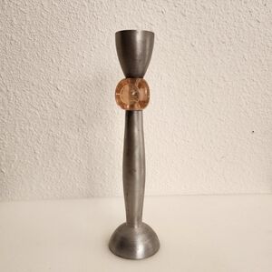 Vintage pewter candle holder